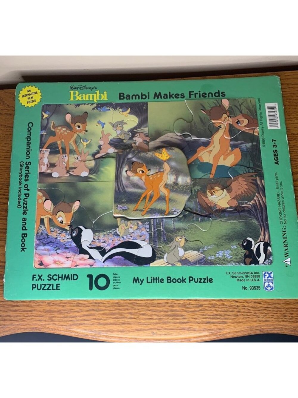 Bambi makes friends vintage board puzzle with little book Disney